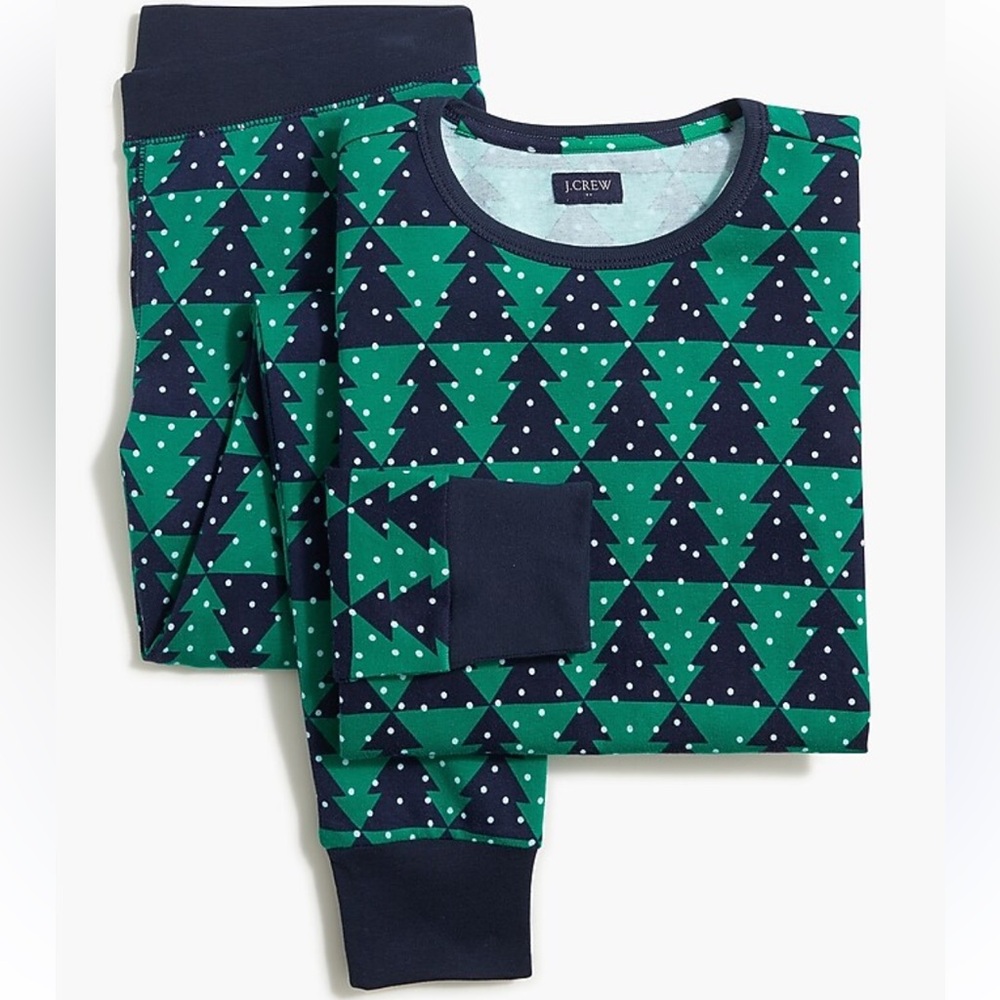 J.CREW Factory Winter Trees Matching Pajama Set, Size Small